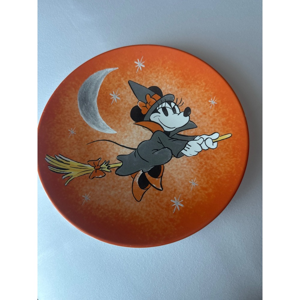 Pottery Barn Kids Disney Minnie Mouse Halloween Witch Melamine Plate Orange